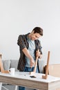 Handyman work, repair, moving and job with furniture assembly Royalty Free Stock Photo