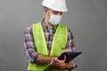 Handyman worker checking the list on the clipboard Royalty Free Stock Photo