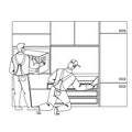 Handyman Workers Install Kitchen Furniture Vector