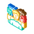 handymen repair service worker isometric icon vector illustration