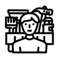 handymen repair service worker line icon vector illustration