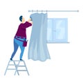 Handyperson flat color vector faceless character