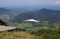 Hang glider flying in the German Alps Royalty Free Stock Photo