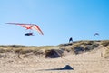 Hang glider over beach Royalty Free Stock Photo