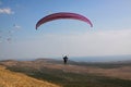 Hang-glider sea the mountains Royalty Free Stock Photo