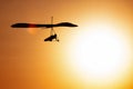Hang-glider silhouette in sky Royalty Free Stock Photo