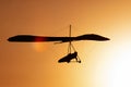 Hang-glider silhouette in sky Royalty Free Stock Photo