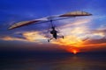 Hang glider in the sunset Royalty Free Stock Photo