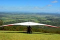 Hang-glider taking off a mountain top Royalty Free Stock Photo