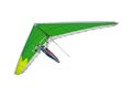 Hang glider wing with green sail isolated on white Royalty Free Stock Photo