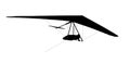 Hang glider wing and pilot silhouette isolated on white with clipping path