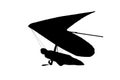 Hang glider wing silhouette isolated on white