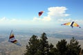 Hang Gliders Circle into a Thermal in the Sandia Mountains