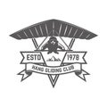 Hang gliding club emblem template. Design element for logo, label, emblem, sign.