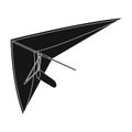 Hang gliding.Extreme sport single icon in black style vector.