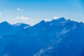 Hang-gliding in Swiss Alps from top of Rochers-de-Naye, near Montreux, Canton of Vaud, Switzerland. Sports Concept Royalty Free Stock Photo