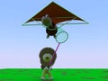 Hang gliding, tortoise and lion