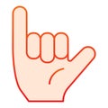 Hang loose gesture flat icon. Shaka vector illustration isolated on white. Hand gesture gradient style design, designed Royalty Free Stock Photo