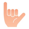 Hang loose gesture flat icon. Shaka vector illustration isolated on white. Hand gesture gradient style design, designed Royalty Free Stock Photo