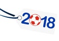 hangtag with lettering 2018 with russian national colors