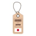 Hang Tag Made In Japan With Flag Icon Isolated On A White Background. Vector Illustration. Royalty Free Stock Photo