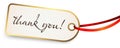 hang tag with ribbon band with greetings thanks