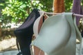 Hang wet women bras outdoor drying and sanitary in summer