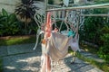 Hang wet women lingerie at sun for drying