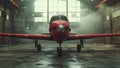 Hangar animation: Aircraft stationed inside hangar bay, ready for flight.