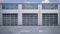 Hangar exterior with rolling gates