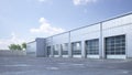 Hangar exterior with rolling gates