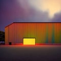 Hangar facility . warehouse empty hangar, military facility, storage unit.