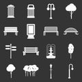 Hangar icons set grey vector