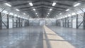 Hangar interior with gate. Royalty Free Stock Photo