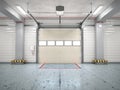 Hangar interior with gate Royalty Free Stock Photo