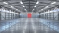 Hangar interior with gate Royalty Free Stock Photo