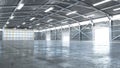 Hangar interior with opened gate Royalty Free Stock Photo