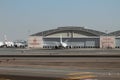 Hangar of technical center of Emirates airline at airport. Dubai, UAE
