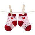 Hanged baby socks Royalty Free Stock Photo