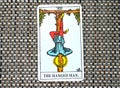 The Hanged Man Tarot Card Reflection Surrender Stand Outside the picture Royalty Free Stock Photo