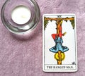 The Hanged Man Tarot Card Reflection Surrender Stand Outside the picture Royalty Free Stock Photo