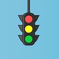 Hanged traffic light sign.