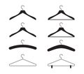 Different types of clothes hanger silhouette.