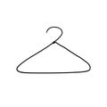 Clothes hanger black and white illustration on white background Royalty Free Stock Photo