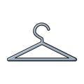 Hanger for clothes icon. Clothes rack for cloakroom or wardrobe. Simple cartoon design. Vector illustration isolated on white Royalty Free Stock Photo