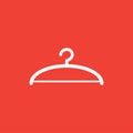 Hanger Icon On Red Background. Red Flat Style Vector Illustration Royalty Free Stock Photo