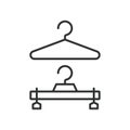Hanger line design. Cloakroom, hook, icon, hang, shop, fashion, cloth, wardrobe icon vector illustration. Hanger