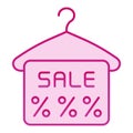 Hanger and sale tag flat icon. Special offer pink icons in trendy flat style. Discount label gradient style design Royalty Free Stock Photo