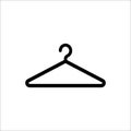 Hanger simple black icon. Wardrobe and cloakroom symbol.