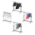 A hanger with things in the wardrobe.Making movie single icon in cartoon style vector symbol stock illustration web.